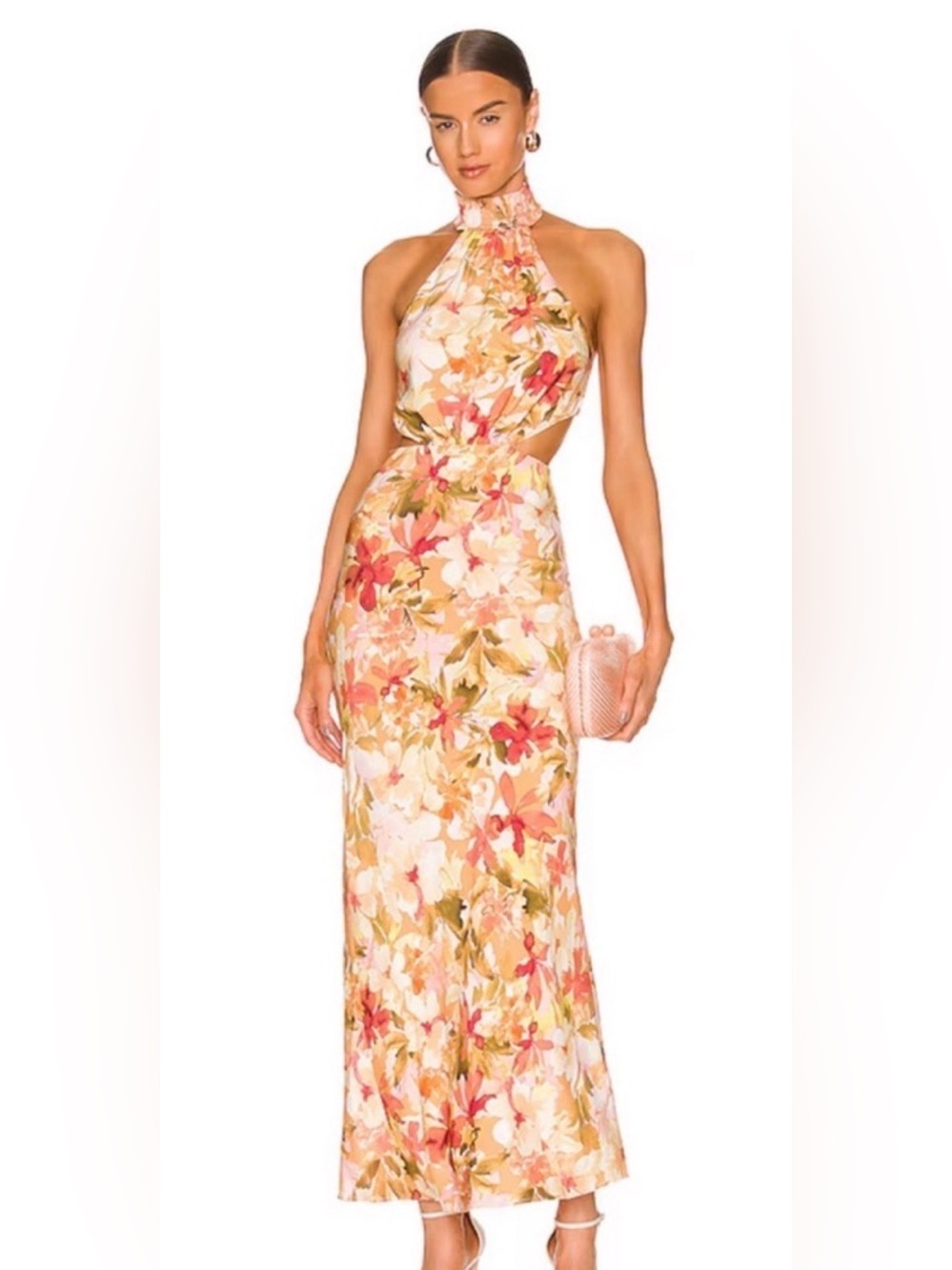 Significant Other Lapis Cutout Maxi Dress - Watercolor Floral Sz 8